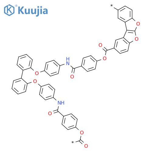 Poly[benzofuro[2,3-b]benzofuran-2,9-diylcarbonyloxy-1,4-phenylenecarbonylimino-1,4-phenyleneoxy[1,1'-biphenyl]-2,2'-diyloxy-1,4-phenyleneiminocarbonyl-1,4-phenyleneoxycarbonyl] structure