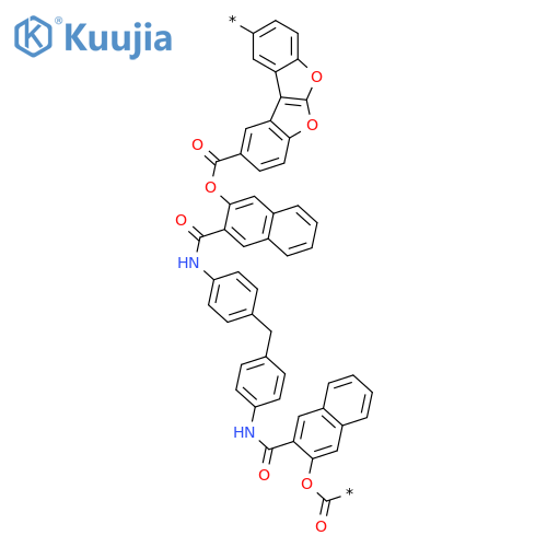 Poly(benzofuro[2,3-b]benzofuran-2,9-diylcarbonyloxy-2,3-naphthalenediylcarbonylimino-1,4-phenylenemethylene-1,4-phenyleneiminocarbonyl-2,3-naphthalenediyloxycarbonyl) structure