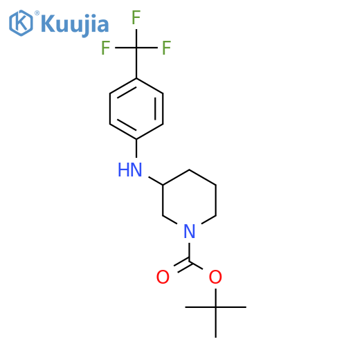 1-Piperidinecarboxylicacid, 3-[[4-(trifluoromethyl)phenyl]amino]-, 1,1-dimethylethyl ester structure