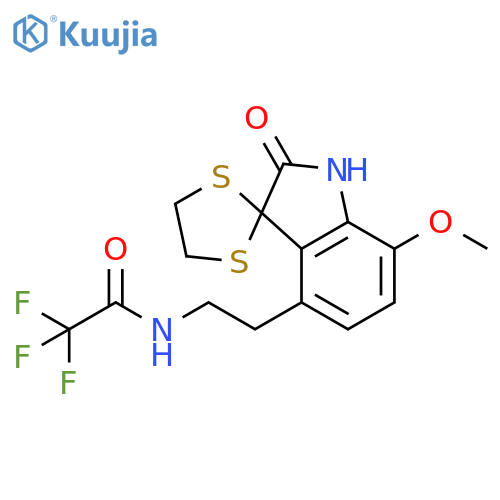 Acetamide, N-[2-(1',2'-dihydro-7'-methoxy-2'-oxospiro[1,3-dithiolane-2,3'-[3H]indol]-4'-yl)ethyl]-2,2,2-trifluoro- structure
