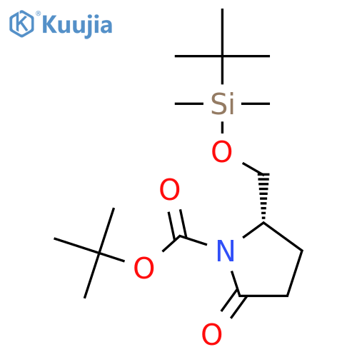 (2S)-N-(tert-Butyloxycarbonyl)-O-(tert-butyl)dimethylsilyl-pyroglutaminol structure