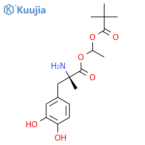 Methyldopa pivaloyloxyethyl ester structure