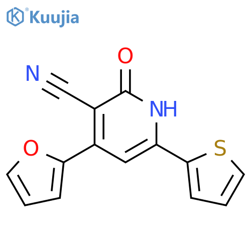 3-Pyridinecarbonitrile,4-(2-furanyl)-1,2-dihydro-2-oxo-6-(2-thienyl)- structure