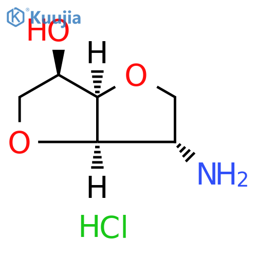 (3R,3aR,6S,6aR)-6-aminohexahydrofuro[3,2-b]furan-3-ol hydrochloride structure