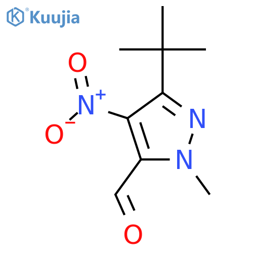1H-Pyrazole-5-carboxaldehyde,3-(1,1-dimethylethyl)-1-methyl-4-nitro- structure