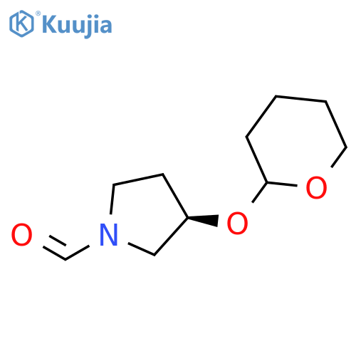 1-Pyrrolidinecarboxaldehyde, 3-[(tetrahydro-2H-pyran-2-yl)oxy]-, (3R)- structure