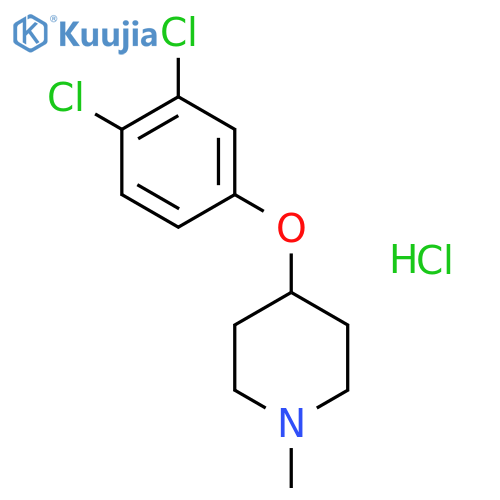 Piperidine, 4-(3,4-dichlorophenoxy)-1-methyl-, hydrochloride structure