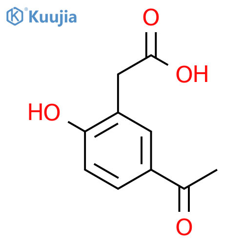 Benzeneacetic acid, 5-acetyl-2-hydroxy- structure