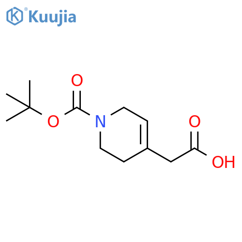 2-{1-(tert-butoxy)carbonyl-1,2,3,6-tetrahydropyridin-4-yl}acetic acid structure
