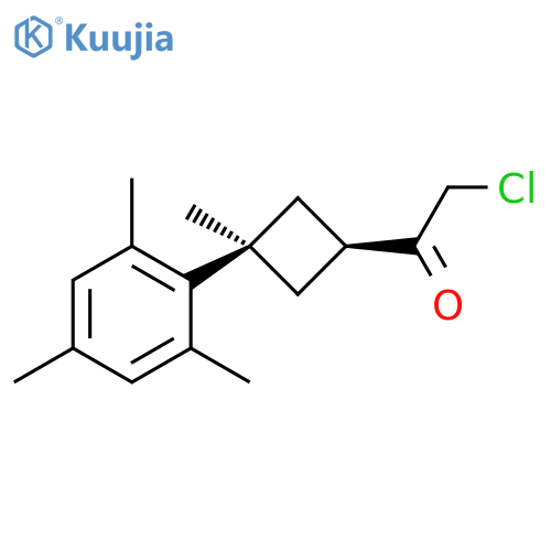 Ethanone, 2-chloro-1-[cis-3-methyl-3-(2,4,6-trimethylphenyl)cyclobutyl]- structure
