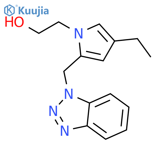 1H-PYRROLE-1-ETHANOL, 2-(1H-BENZOTRIAZOL-1-YLMETHYL)-4-ETHYL- structure