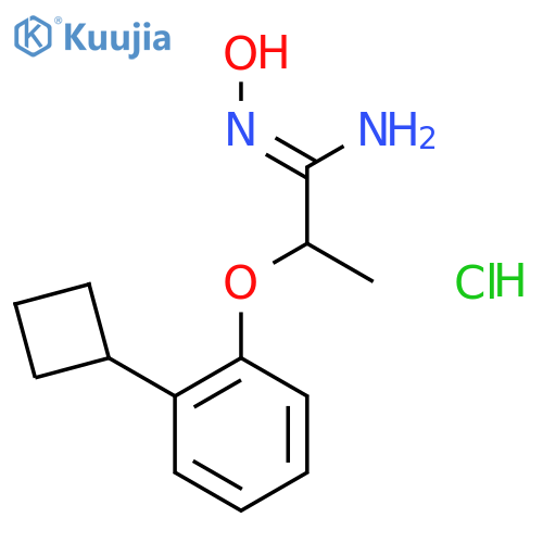 (1E)-2-(2-cyclobutylphenoxy)-N'-hydroxypropanimidamide hydrochloride (1:1) structure