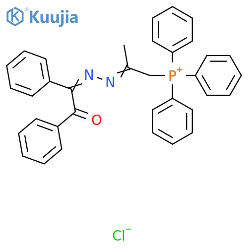 {2-[(2-Oxo-1,2-diphenylethylidene)hydrazinylidene]propyl}(triphenyl)phosphanium chloride structure