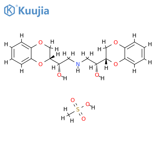 (1S)-1-[(2R)-2,3-dihydro-1,4-benzodioxin-2-yl]-2-({(2R)-2-[(2S)-2,3-dihydro-1,4-benzodioxin-2-yl]-2-hydroxyethyl}amino)ethanol methanesulfonate (salt) structure