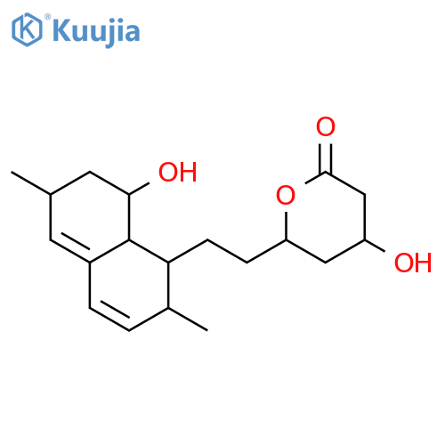 4-hydroxy-6-[2-(8-hydroxy-2,6-dimethyl-1,2,6,7,8,8a-hexahydronaphthalen-1-yl)ethyl]oxan-2-one structure