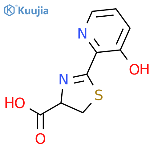 (4R)-2-(3-Hydroxy-2-pyridyl)-4,5-dihydro-4-thiazolecarboxylic acid structure