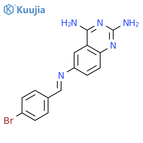 2,4,6-QUINAZOLINETRIAMINE, N6-[(4-BROMOPHENYL)METHYLENE]- structure