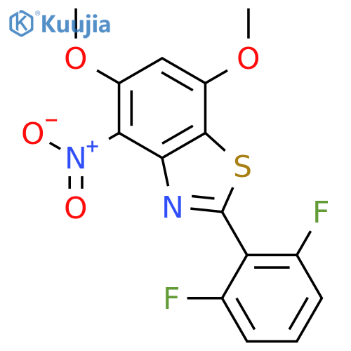 BENZOTHIAZOLE, 2-(2,6-DIFLUOROPHENYL)-5,7-DIMETHOXY-4-NITRO- structure