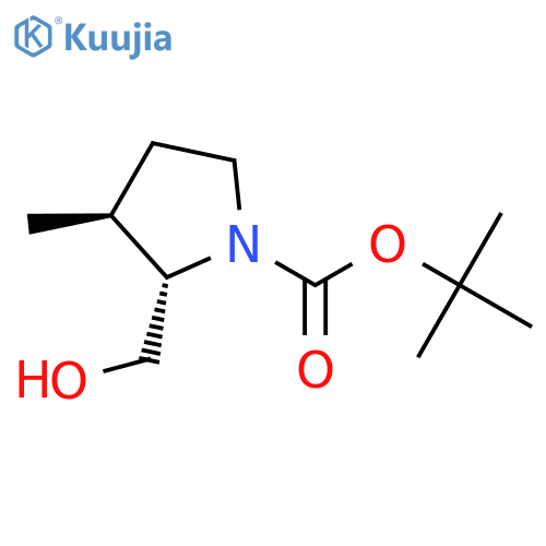 1-Pyrrolidinecarboxylicacid, 2-(hydroxymethyl)-3-methyl-, 1,1-dimethylethyl ester, (2S,3S)- structure