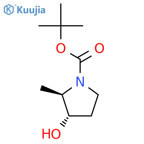 tert-butyl (2R,3S)-3-hydroxy-2-methylpyrrolidine-1-carboxylate structure