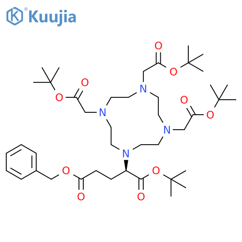 1,4,7,10-Tetraazacyclododecane-1,4,7,10-tetraacetic acid, α-[3-oxo-3-(phenylmethoxy)propyl]-, 1,4,7,10-tetrakis(1,1-dimethylethyl) ester, (αR)- structure