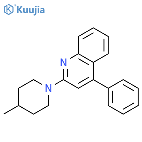 QUINOLINE, 2-(4-METHYL-1-PIPERIDINYL)-4-PHENYL- structure