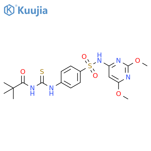 1-{4-(2,6-dimethoxypyrimidin-4-yl)sulfamoylphenyl}-3-(2,2-dimethylpropanoyl)thiourea structure