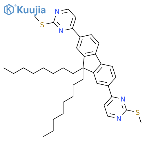 PYRIMIDINE, 4,4'-(9,9-DIOCTYL-9H-FLUORENE-2,7-DIYL)BIS[2-(METHYLTHIO)- structure