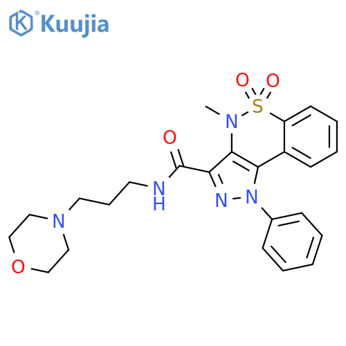 Pyrazolo[4,3-c][1,2]benzothiazine-3-carboxamide,1,4-dihydro-4-methyl-N-[3-(4-morpholinyl)propyl]-1-phenyl-, 5,5-dioxide structure