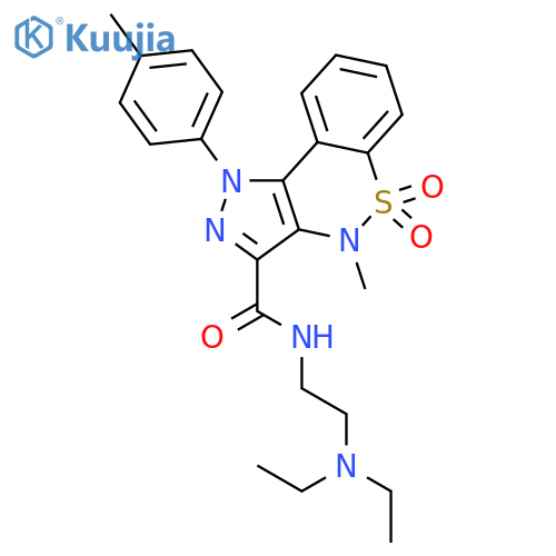 N-(2-(Diethylamino)ethyl)-4-methyl-1-(4-methylphenyl)-1,4-dihydropyrazolo(4,3-c)(1,2)benzothiazine-3-carboxamide 5,5-dioxide structure
