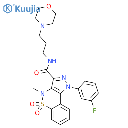 Pyrazolo[4,3-c][1,2]benzothiazine-3-carboxamide,1-(3-fluorophenyl)-1,4-dihydro-4-methyl-N-[3-(4-morpholinyl)propyl]-,5,5-dioxide structure