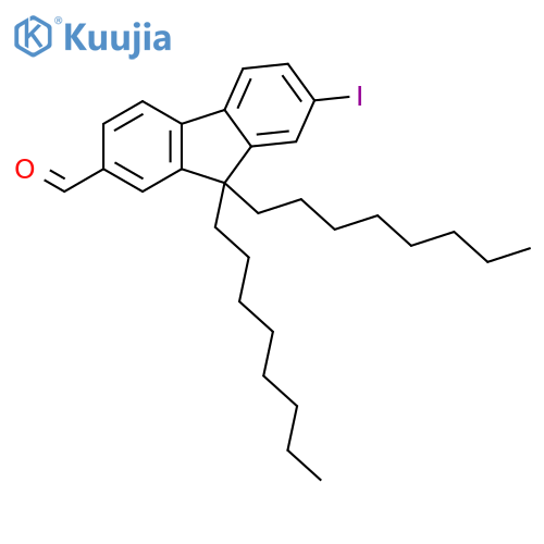 9H-Fluorene-2-carboxaldehyde, 7-iodo-9,9-dioctyl- structure