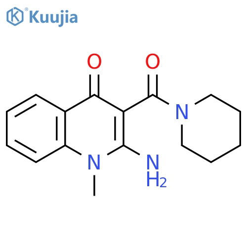 4(1H)-Quinolinone, 2-amino-1-methyl-3-(1-piperidinylcarbonyl)- structure