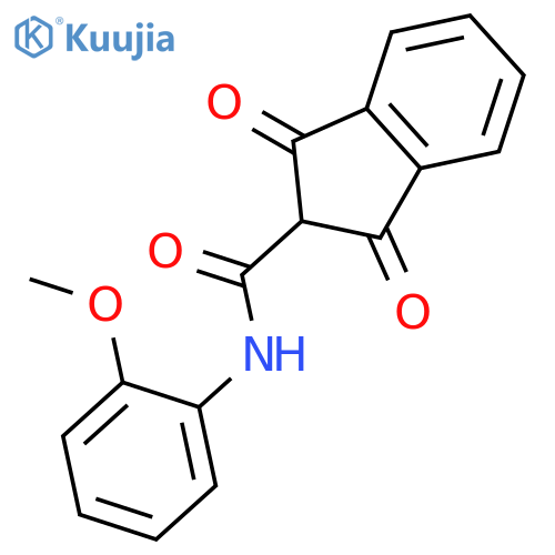 1H-Indene-2-carboxamide, 2,3-dihydro-N-(2-methoxyphenyl)-1,3-dioxo- structure
