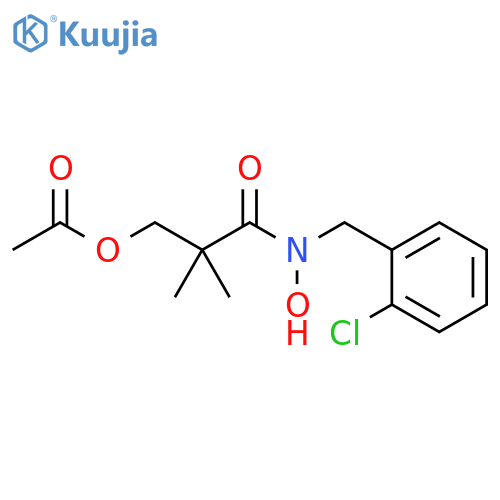 Propanamide, 3-(acetyloxy)-N-[(2-chlorophenyl)methyl]-N-hydroxy-2,2-dimethyl- structure