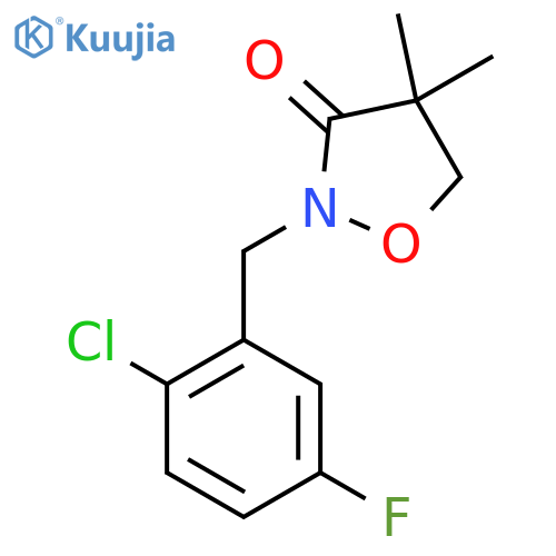 2-[(2-Chloro-5-fluorophenyl)methyl]-4,4-dimethyl-1,2-oxazolidin-3-one structure