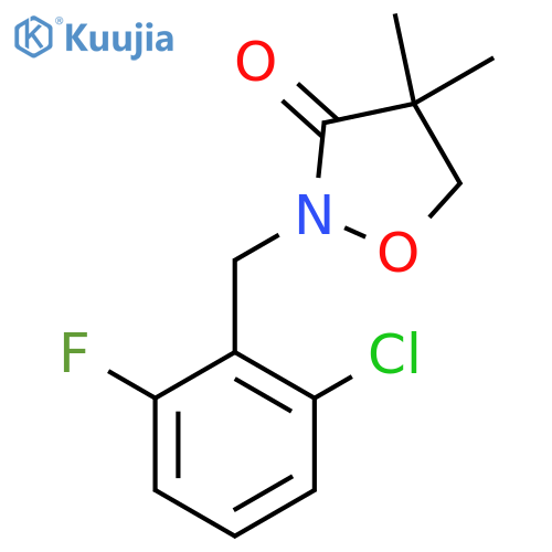 2-[(2-Chloro-6-fluorophenyl)methyl]-4,4-dimethyl-1,2-oxazolidin-3-one structure