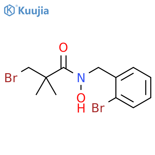 Propanamide, 3-bromo-N-[(2-bromophenyl)methyl]-N-hydroxy-2,2-dimethyl- structure