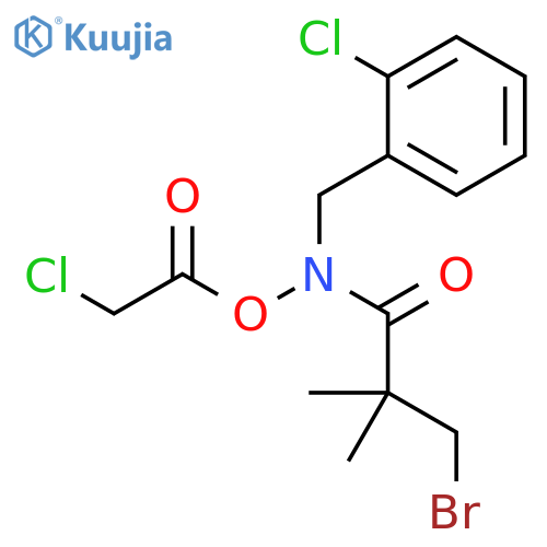 Acetic acid, 2-chloro-, (3-bromo-2,2-dimethyl-1-oxopropyl)[(2-chlorophenyl)methyl]azanyl ester structure