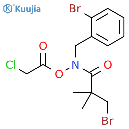 Acetic acid, 2-chloro-, (3-bromo-2,2-dimethyl-1-oxopropyl)[(2-bromophenyl)methyl]azanyl ester structure