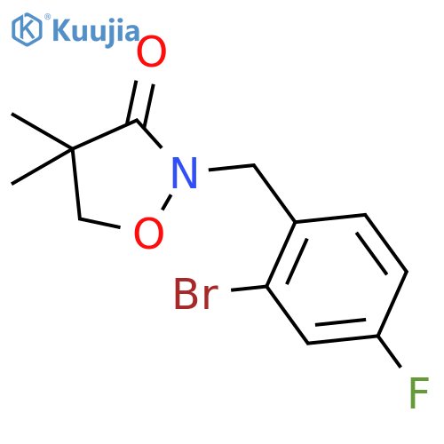3-Isoxazolidinone, 2-[(2-bromo-4-fluorophenyl)methyl]-4,4-dimethyl- structure