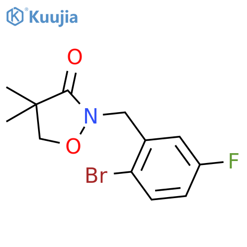 3-Isoxazolidinone, 2-[(2-bromo-5-fluorophenyl)methyl]-4,4-dimethyl- structure