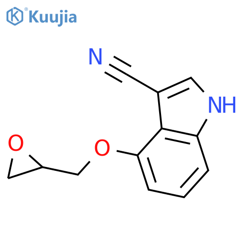 1H-Indole-3-carbonitrile, 4-(oxiranylmethoxy)- structure