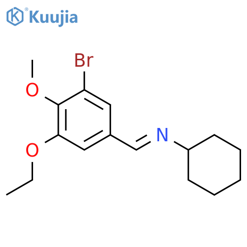 CYCLOHEXANAMINE, N-[(3-BROMO-5-ETHOXY-4-METHOXYPHENYL)METHYLENE]- structure