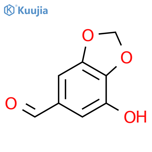 7-Hydroxybenzo[d][1,3]dioxole-5-carbaldehyde structure