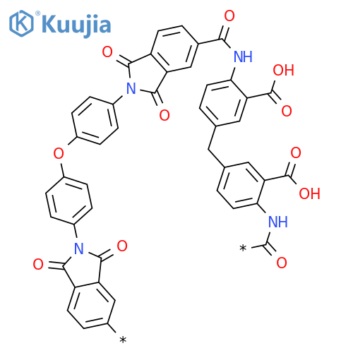 POLY[(1,3-DIHYDRO-1,3-DIOXO-2H-ISOINDOLE-5,2-DIYL)-1,4-PHENYLENEOXY-1,4-PHENYLENE(1,3-DIHYDRO-1,3-DIOXO-2H-ISOINDOLE-2,5-DIYL)CARBONYLIMINO(2-CARBOXY-1,4-PHENYLENE)METHYLENE(3-CARBOXY-1,4-PHENYLENE)IMINOCARBONYL] structure