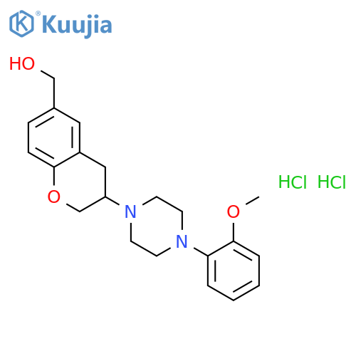 2H-1-Benzopyran-6-methanol,3,4-dihydro-4-[4-(2-methoxyphenyl)-1-piperazinyl]-, hydrochloride (1:2) structure