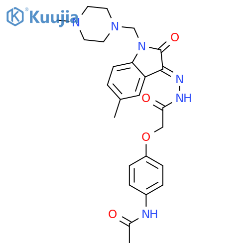 N-(4-{2-[(2E)-2-{5-methyl-1-[(4-methylpiperazin-1-yl)methyl]-2-oxo-1,2-dihydro-3H-indol-3-ylidene}hydrazinyl]-2-oxoethoxy}phenyl)acetamide structure