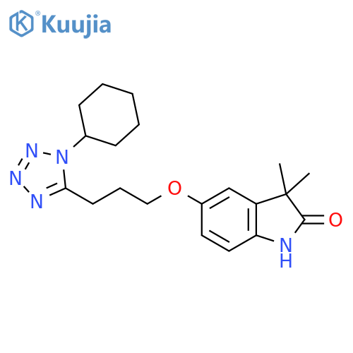 2H-Indol-2-one, 5-[3-(1-cyclohexyl-1H-tetrazol-5-yl)propoxy]-1,3-dihydro-3,3-dimethyl- structure