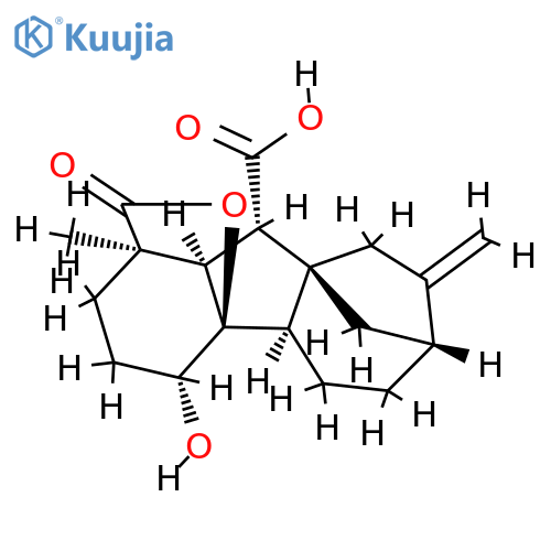 4β,4aα-Dihydroxy-1β-methyl-8-methylenegibbane-1α,10β-dicarboxylic acid 1,4a-lactone structure